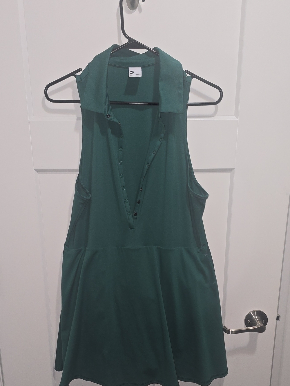 all in motion Deep Green Sleeveless Collared Dress